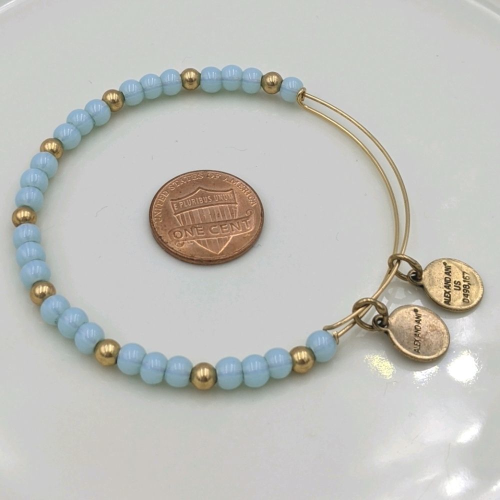Alex and Ani Rafaleian Gold Baby Blue Bracelet